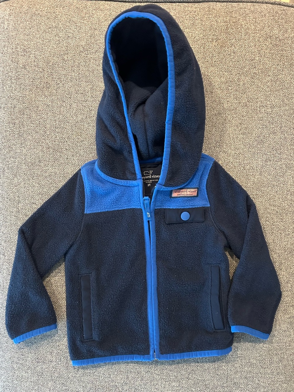 Vineyard Vines Navy Blue Toddler Fleece Jacket sz 2T
